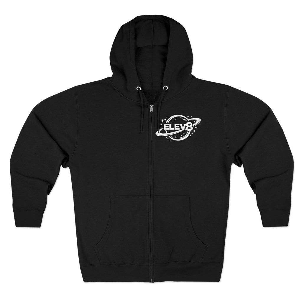 ELEV8 Planet Zip Hoodie — Graphic Zip-Up Hoodie with Planet Logo